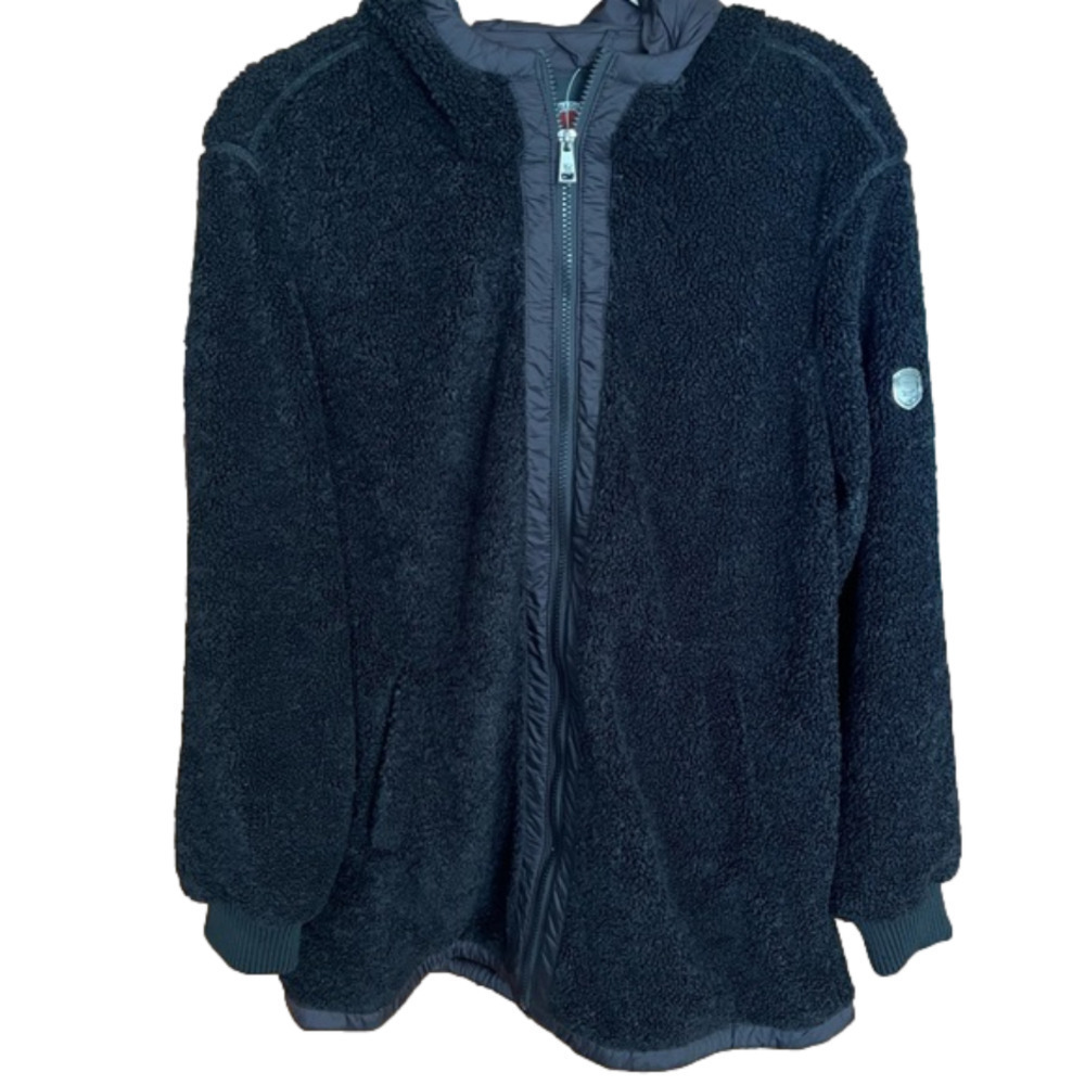 1 MADISON EXPEDITION Womens Black Hooded
Sherpa Coat - Picture 7 of 9